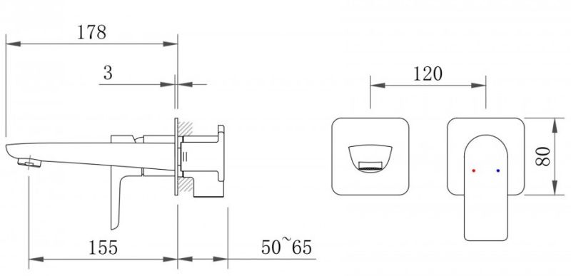 Смеситель для раковины Berges Ventas S 076008 черный матовый (с внутренней частью)