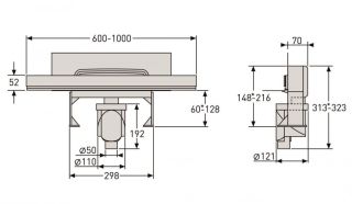 Душевой лоток Berges Wall 092057 пристенный 100см золото