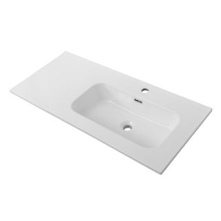 База под раковину Cezares подвесная с двумя выкатными ящиками, правосторонняя, Bianco Lucido, 1000x457x500, DUET-N-1000-2C-SO-BL-R