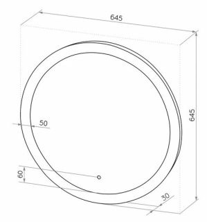 Зеркало с подсветкой Continent Rinaldi ЗЛП493 с сенсорным выключателем 65см