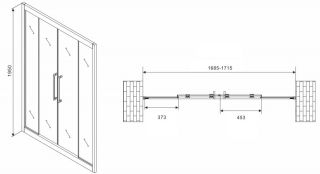 Душевая дверь ABBER Schwarzer Diamant 170см чёрный AG33170BH