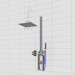 Душевой комплект Timo Petruma SX-5029/18SM с термостатом чёрное золото