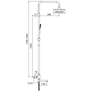 Душевая стойка Frap F24007-6 черный