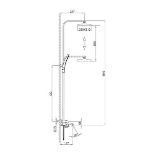 Душевая стойка Frap F2476-6 черный