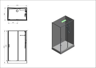 Душевая кабина Aquanet Passion Evo 120R Black 282011 120x80 см профиль чёрный матовый стекло прозрачное