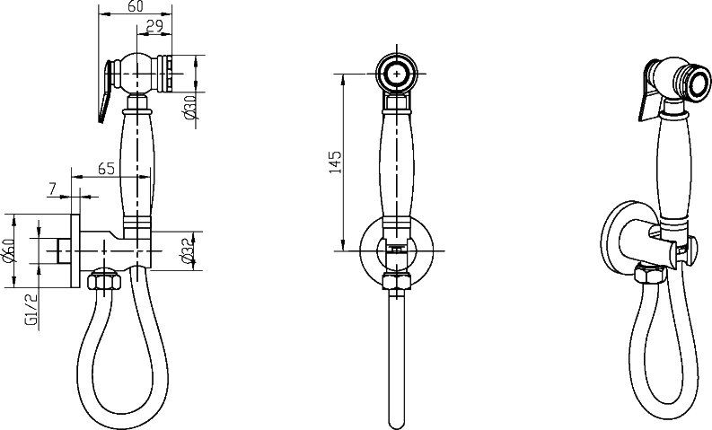 Гигиенический душ Boheme Brillante хром 406