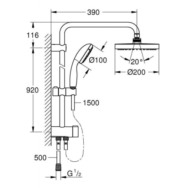 Душевая стойка Grohe New Tempesta Rustic 26452001