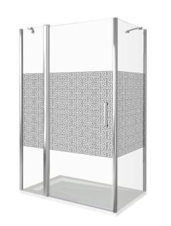 Боковая часть Good Door FANTASY SP-90-F-CH стекло прозрачное с зеркальным рисунком Фэнтази