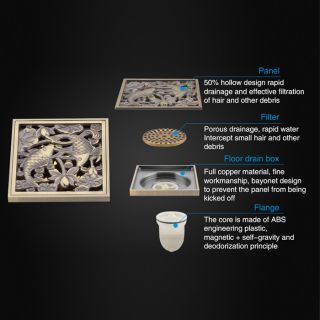 Душевой трап Gappo G81002-4 бронза