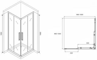 Душевой уголок ABBER Schwarzer Diamant 100x100см AG02100BH