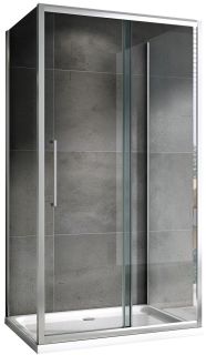 Душевой уголок ABBER Schwarzer Diamant AG30160H-S100-S100 160x100см хром