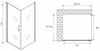 Душевой уголок ABBER Sonnenstrand AG04060-S75 60x75см хром