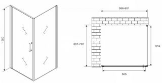 Душевой уголок ABBER Sonnenstrand AG04060M-S70M 60x70см хром