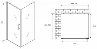 Душевой уголок ABBER Sonnenstrand AG04100M-S70M 100x70см хром