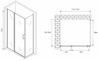 Душевой уголок ABBER Sonnenstrand AG04120S-S75 120x75см хром