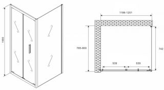 Душевой уголок ABBER Sonnenstrand 120x80см хром AG07120-S80