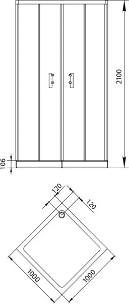 Душевой уголок Aquanet Alfa Cube NAA1142 185041 100x100 см стекло прозрачное профиль хром
