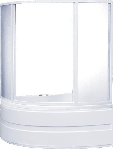 Шторка на ванну Bas Алегра R 1500х1000  (4 ств. пластик) правая