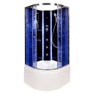 Душевая кабина Deto BМ4510 N LED с гм. BLACK 100х100х208 см
