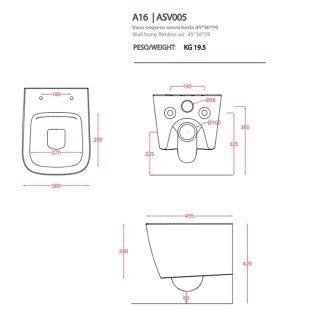 Унитаз  Artceram A16 MINI ASV005 01 00 подвесной белый