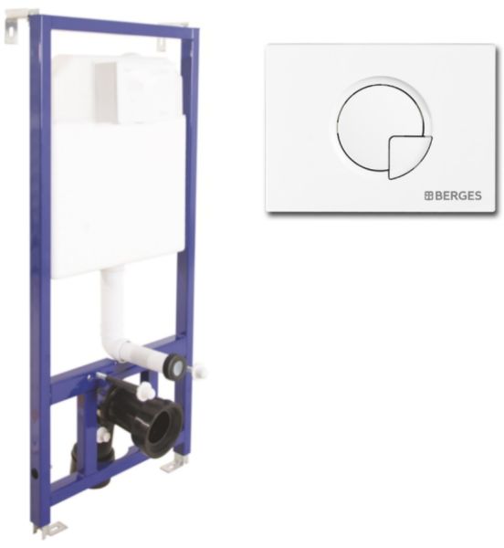 Инсталляция для унитаза Berges Novum R1 с кнопкой белый 040221