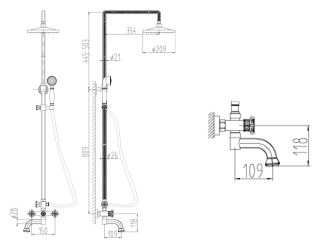 Душевая стойка Zorg Zorg Antic A 2002DS-BR