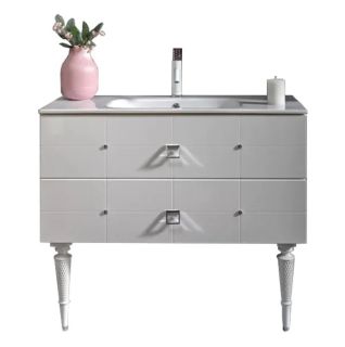 Тумба под раковину Armadi Art Vallessi Avangarde Piazza 80см белый/хром 841-080-WCR