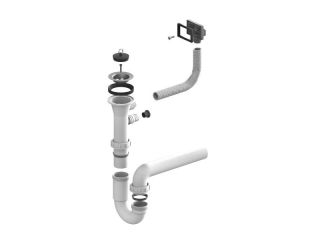 Одинарный Сифон для мойки Alveus FI 70 ECO 1011717 c переливом