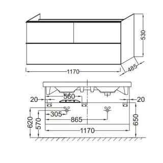 Тумба под раковину Jacob Delafon ODEON UP EB892RU-E5