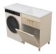 Напольная тумба под раковину Brevita Enfida 60см под стиральную машину с бельевой корзиной бежевый
