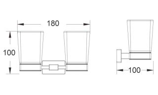 Стакан для ванной комнаты двойной Shevanik SG5622H чёрный