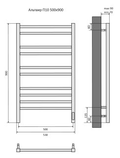 Электрический полотенцесушитель Aquatek Альтаир AQ EL KP1090CH П10 50x90см хром