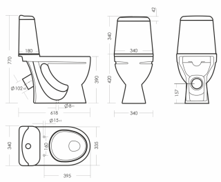 Унитаз-компакт Sanita Идеал Стандарт белый