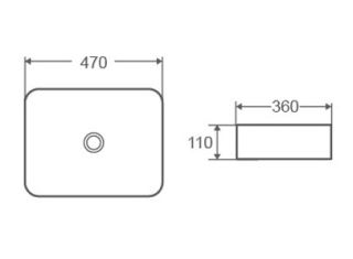 Раковина накладная DQ Berlin DT1431216 47см белый