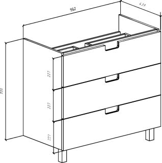 Тумба под раковину Bellezza Пегас 100см бежевый 00000007800