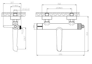 Смеситель для ванны ESKO Bangkok Black BG54GM графит