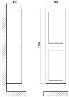 Шкаф подвесной Art&Max Platino 40x150см капучино матовый AM-Platino-1500-2A-SO-CM