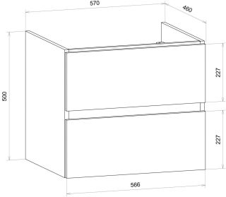 Подвесная тумба под раковину Art&Max Techno 60см дуб мелфорд AM-Techno-600-2C-SO-LW823