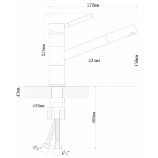 Смеситель для кухни Florentina Фита чёрный