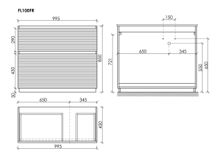 Тумба напольная под раковину Sancos Folk Floor FL100FRES правая 100 см Ergraut soft