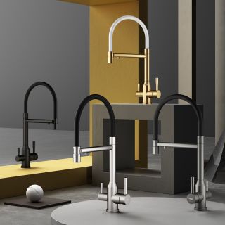 Смеситель для кухни Raglo R81.63.03 с подключением фильтра золотой сатин