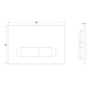 Кнопка смыва Veconi FLUSH V3, FLV3-GM, 240х162х9, пластик, оружейная сталь