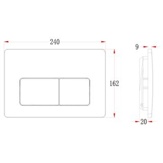 Кнопка смыва Veconi FLUSH V5, FLV5-W, 240х162х9, пластик, белый глянец