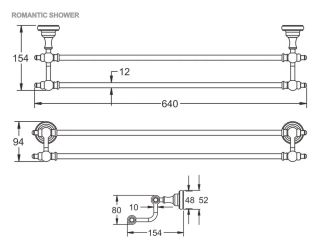 Полотенцедержатель Rose RG1127 64см хром