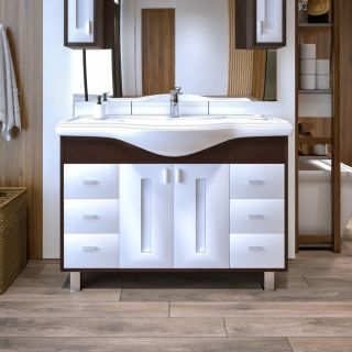 Тумба под раковину Бриклаер Бали 4627125411892 120 см венге/белый