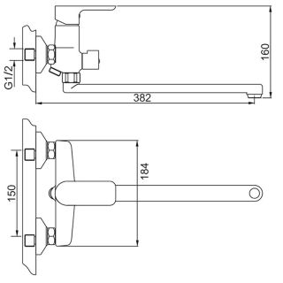 Смеситель для ванны Gappo G2248 белый/хром