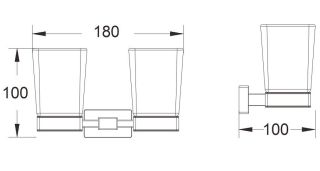 Стакан для ванной комнаты двойной Shevanik SG5622C белый