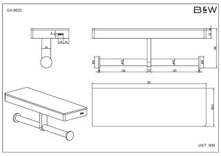 Полка и держатель для туалетной бумаги Black and White Gravity 9620GM хром