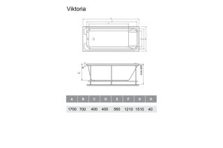 Акриловая ванна Relisan Viktoria 170x70 Гл000026566 без гидромассажа