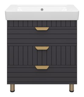Напольная тумба под раковину Brevita Gloster GLOS-08060-48-2 80см графит
